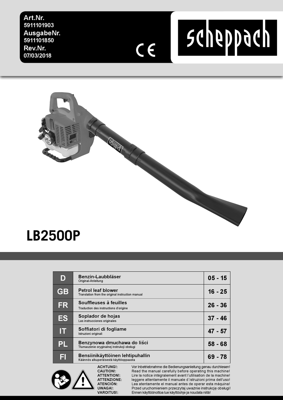 Scheppach Lb P Translation From The Original Instruction Manual Pdf