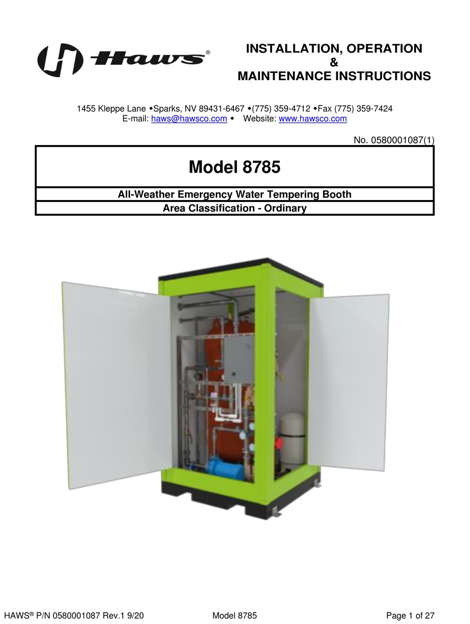 Haws Installation Operation Maintenance Instructions Manual Pdf