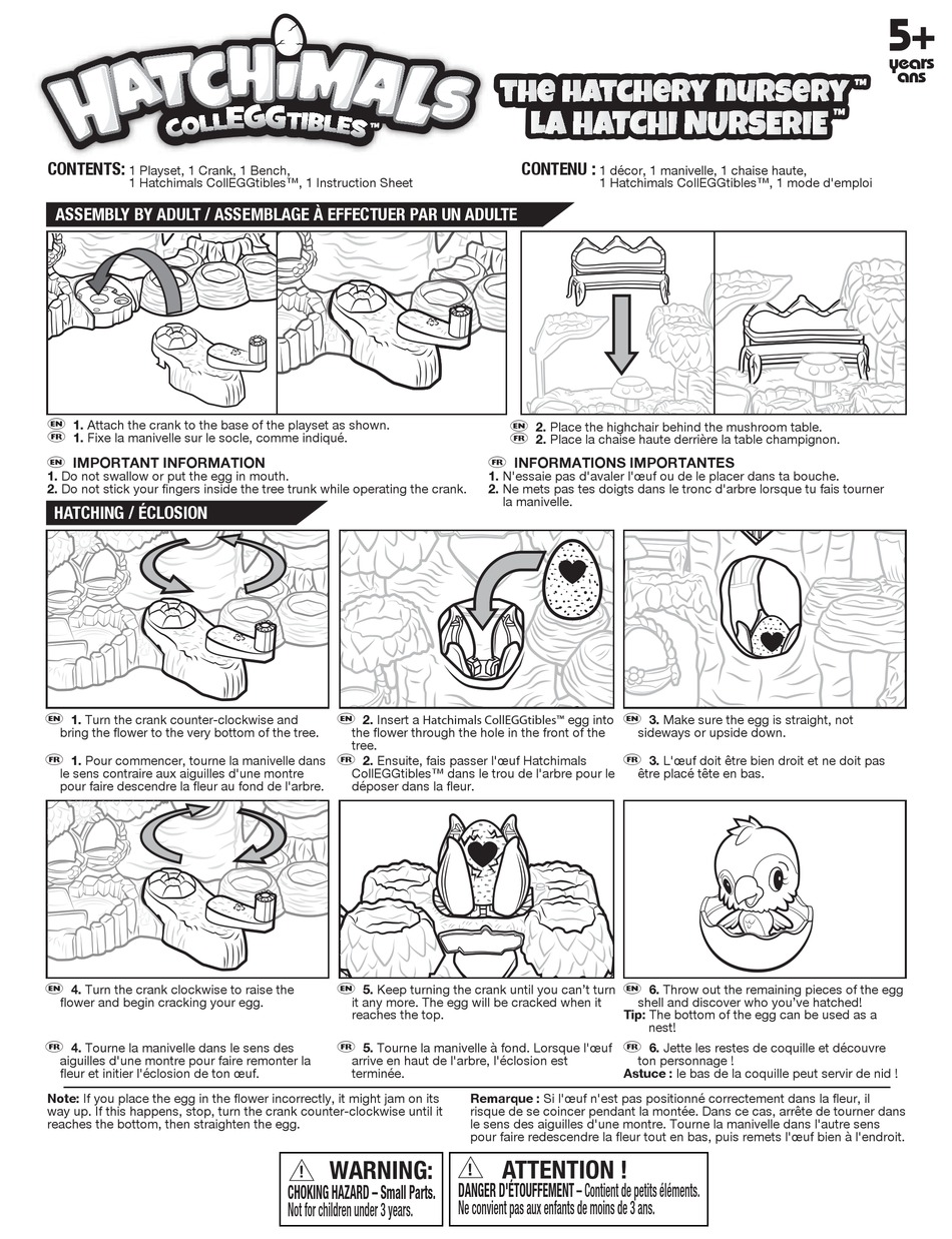 Spin Master Hatchimals Colleggtibles Hatchery Nursery Instruction Sheet