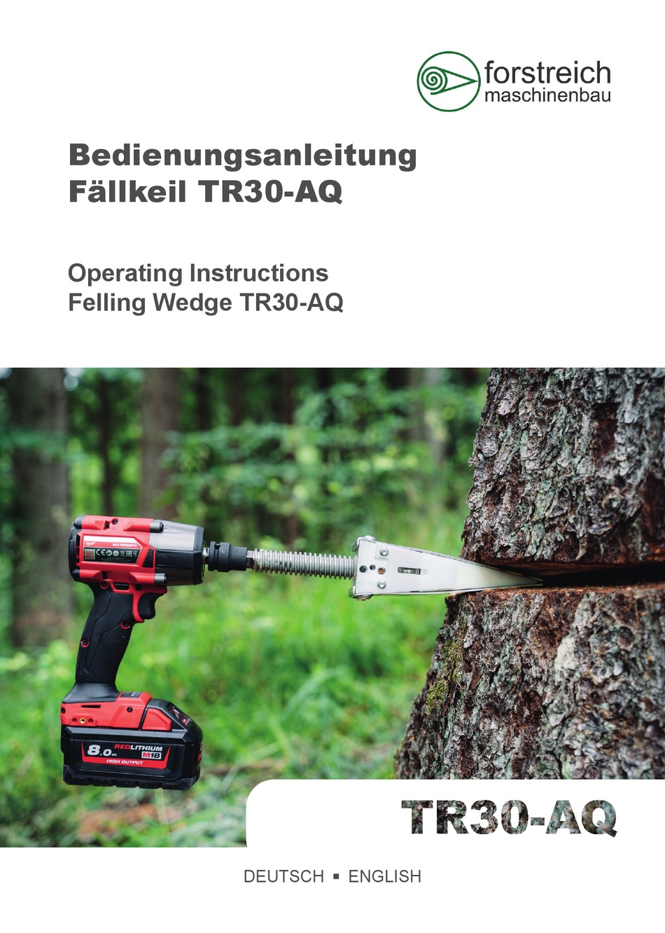 Forstreich Maschinenbau Tr Aq Operating Instructions Manual Pdf