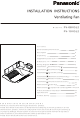 Panasonic Whisper Value-Lite FV-08VSL2 Installation Instructions Manual