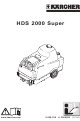 Kärcher HDS 2000 SUPER Operating Instructions Manual