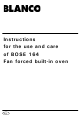 Blanco BOSE 164 Instructions For Use And Care Manual