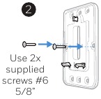 Honeywell - T6 Pro - Optional Cover Plate installation Step 2 Optional Cover Plate installation Step 2