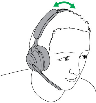 Jabra - Evolve2 65 - Adjusting the headset mono variant Adjusting the headset mono variant