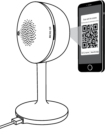 Merkury Innovations - SMART WI-FI CAMERA - Add device: QR Code Mode Step 3 Add device: QR Code Mode Step 3