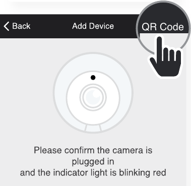 Merkury Innovations - SMART WI-FI CAMERA - Add device: QR Code Mode Step 1 Add device: QR Code Mode Step 1