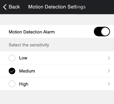 Merkury Innovations - SMART WI-FI CAMERA - Motion Detection Settings Motion Detection Settings