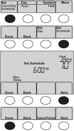 Honeywell - RTH6500WF - Adjusting program schedules Adjusting program schedules