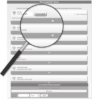 Honeywell - RTH6500WF - Connecting to your Wi-Fi network Step 2 Connecting to your Wi-Fi network Step 2