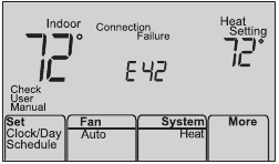 Honeywell - RTH6500WF - Error Codes Step 2 Error Codes Step 2