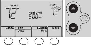 Honeywell - RTH6500WF - Overriding schedules temporarily Overriding schedules temporarily