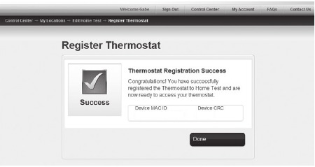 Honeywell - RTH6500WF - Registering your thermostat online Step 4 Registering your thermostat online Step 4