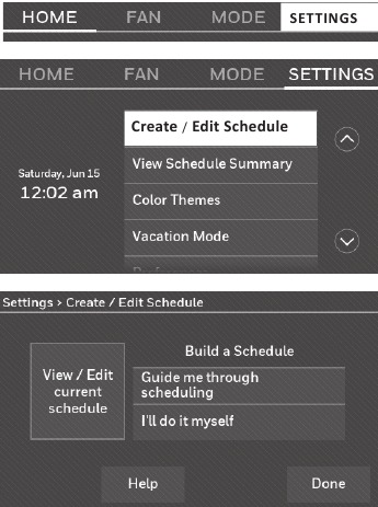 Honeywell - RTH9585WF1004 - Adjusting program schedules Step 1 Adjusting program schedules Step 1