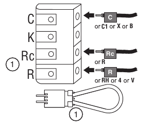 Honeywell - RTH9585WF1004 - Alternate wiring (Conventional System) Step 1 Alternate wiring (Conventional System) Step 1