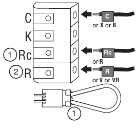 Honeywell - RTH9585WF1004 - Alternate wiring (Heat Pump System) Step 1 Alternate wiring (Heat Pump System) Step 1