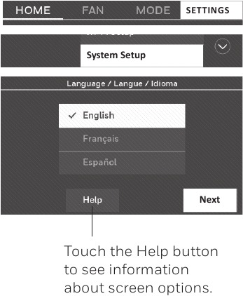 Honeywell - RTH9585WF1004 - Changing system setup Changing system setup