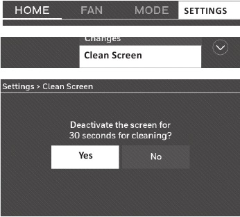 Honeywell - RTH9585WF1004 - Cleaning the thermostat screen Cleaning the thermostat screen