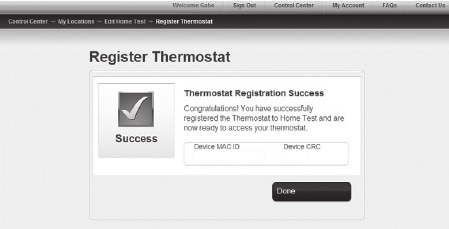 Honeywell - RTH9585WF1004 - Registering your thermostat online Step 5 Registering your thermostat online Step 5