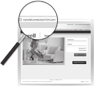 Honeywell - RTH9585WF1004 - Registering your thermostat online Step 1 Registering your thermostat online Step 1