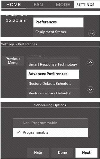 Honeywell - RTH9585WF1004 - Setting advanced preferences Setting advanced preferences