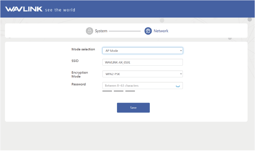 Wavlink - AERIAL D4X - LAN Bridge (AP Mode) Step 2 LAN Bridge (AP Mode) Step 2