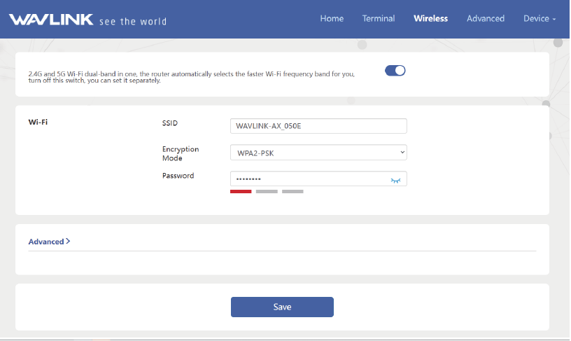 Wavlink - AERIAL D4X - Wi-Fi Password Management Wi-Fi Password Management