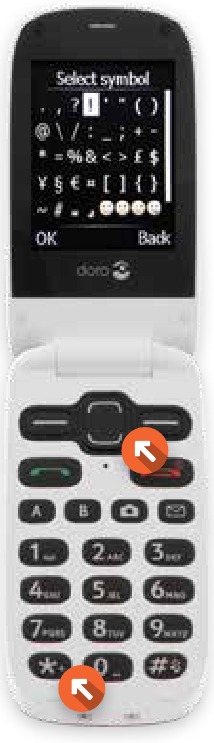 Consumer Cellular - DORO PhoneEasy 626 - ENTERING SYMBOLS ENTERING SYMBOLS