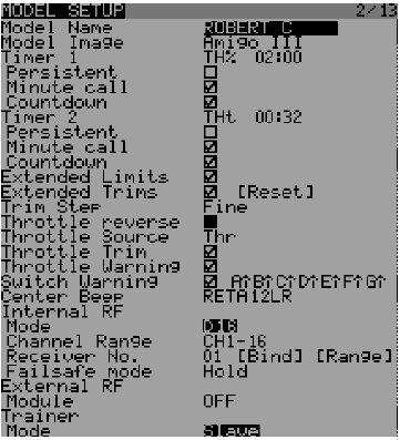 FrSky - TARANIS X9D - MODEL SETUP Step 1 MODEL SETUP Step 1