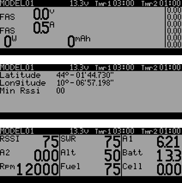 FrSky - TARANIS X9D - TELEMETRY VIEW TELEMETRY VIEW