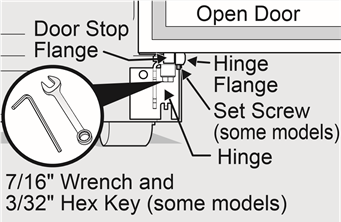 Frigidaire - FFSS2615TS - To level the doors using the adjustable lower hinge Step 2 To level the doors using the adjustable lower hinge Step 2