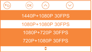 Vantrue - OnDash N4 - Switch Recording Mode/Resolution Front+Cabin Mode Step 2 Switch Recording Mode/Resolution Front+Cabin Mode Step 2