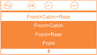 Vantrue - OnDash N4 - Switch Recording Mode/Resolution Front+Cabin+Rear Mode Step 1 Switch Recording Mode/Resolution Front+Cabin+Rear Mode Step 1