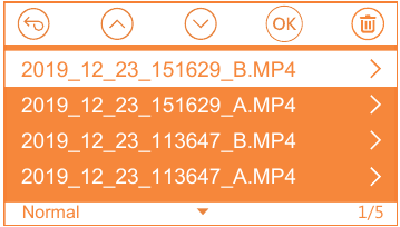 Vantrue - OnDash N4 - Viewing Video on the Camera Step 1 Viewing Video on the Camera Step 1