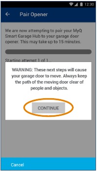 Chamberlain - Smart Garage MYQ-G0301 - Add New Device Step 8 Add New Device Step 8