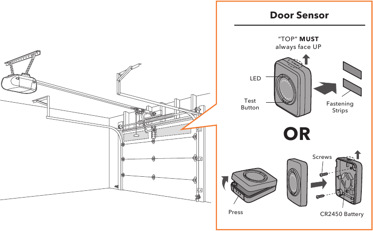 Chamberlain - Smart Garage MYQ-G0301 - Install door sensor Install door sensor
