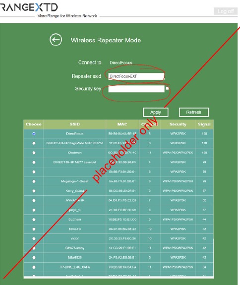 RANGEXTD - Wi-Fi Range Extender - WiFi SSID WiFi SSID