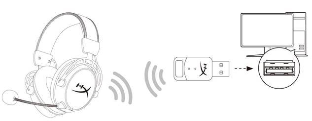 HyperX - Cloud Alpha Wireless - Setting up with PC Step 1 Setting up with PC Step 1