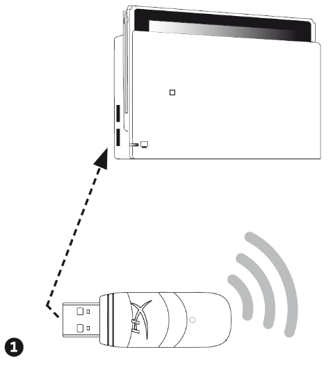 HYPERX - Cloud Stinger Wireless HX-HSCSW-BK - Using with Nintendo Switch Step 1 Using with Nintendo Switch Step 1