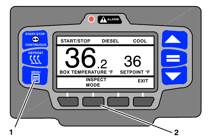 Carrier - Transicold X4 7300 - Enter Inspect Mode: Enter Inspect Mode: