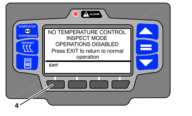 Carrier - Transicold X4 7300 - Exit Inspect mode Exit Inspect mode