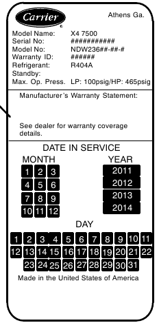 Carrier - Transicold X4 7300 - Unit Identification Step 2 Unit Identification Step 2