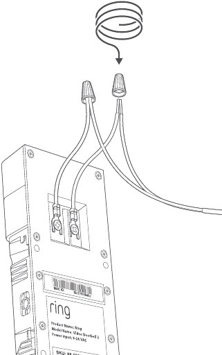 ring - Video Doorbell 2 - Attach the wire extensions (optional) Attach the wire extensions (optional)