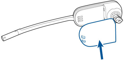 Plantronics - Savi W740-M - Install the Headset Battery Step 1 Install the Headset Battery Step 1