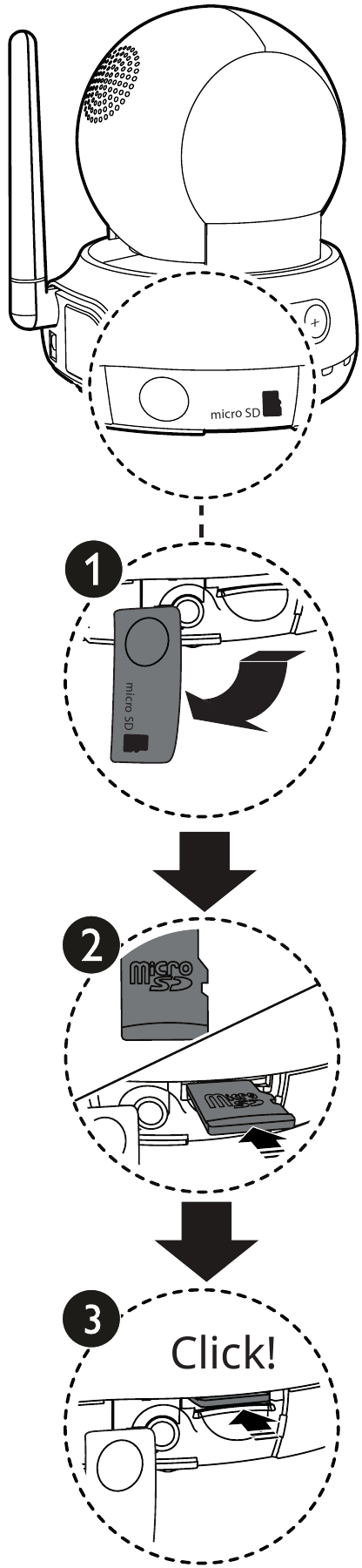 VTech - VC931 - Insert micro SD card (optional) Insert micro SD card (optional)