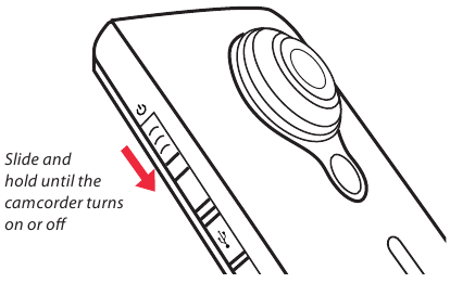 RCA - Small Wonder EZ218BK - Turning on the camcorder - Step 1 Turning on the camcorder - Step 1