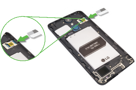 LG - Risio 3 - Inserting the Battery and the Cards - Step 2 Inserting the Battery and the Cards - Step 2