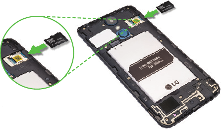 LG - Risio 3 - Inserting the Battery and the Cards - Step 3 Inserting the Battery and the Cards - Step 3