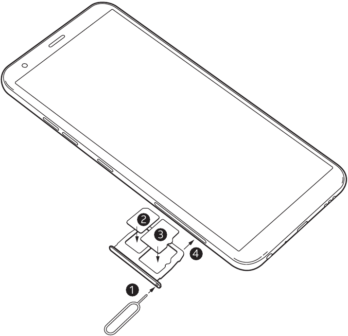 LG - Escape Plus - Inserting the Battery and the Cards Inserting the Battery and the Cards