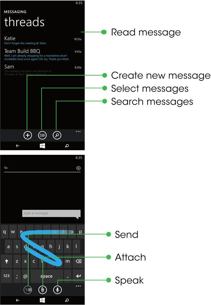 Nokia - Lumia 635 - Text and Picture Messaging Text and Picture Messaging